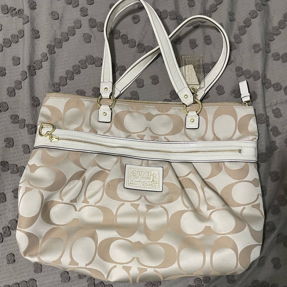 Coach gold and cream purse and wallet